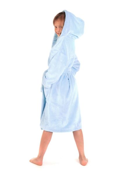 SIENA dětský hebký župan s kapucí, Světle modrá, vel. 140, galerie